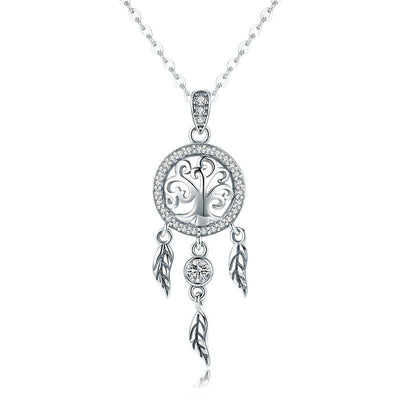 Tree of Life Dream Catcher Pendant Necklace - The Silver Goose