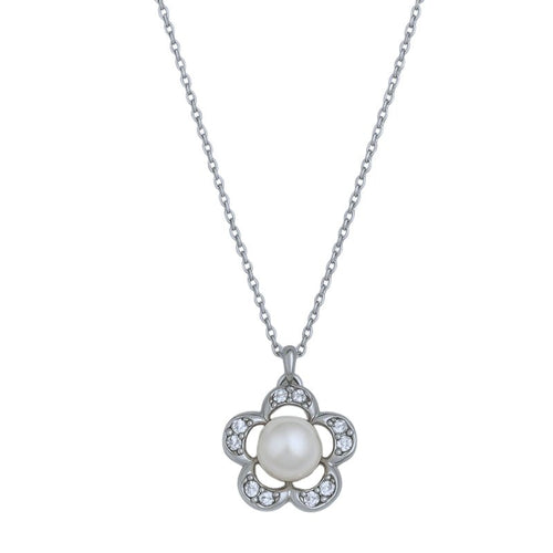 Pearl Flower Pendant Necklace - The Silver Goose SA