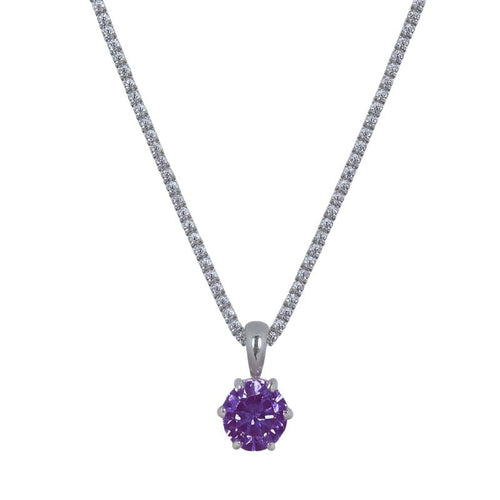 Purple Stone Pendant Necklace - The Silver Goose SA