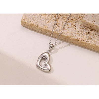 Tilted Heart Pendant Necklace - The Silver Goose SA