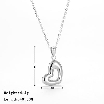 Tilted Heart Pendant Necklace - The Silver Goose SA