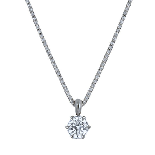 White Stone Pendant Necklace - The Silver Goose SA