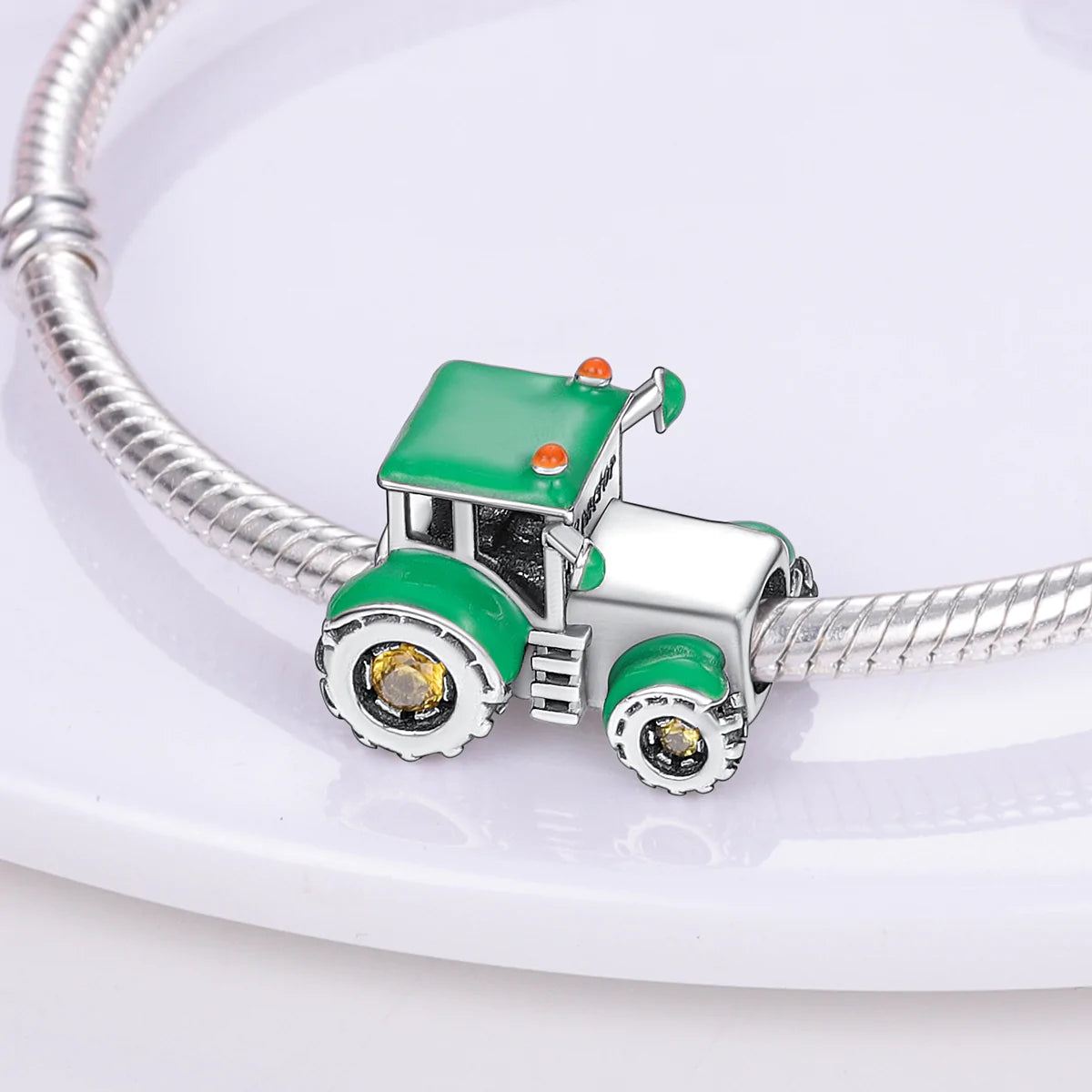 Green Tractor Charm