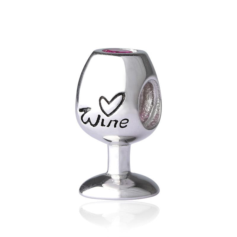 Silver Wine Glass Charm - The Silver Goose