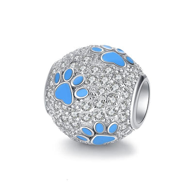 Sparkling Paw Print Bead Charm - The Silver Goose