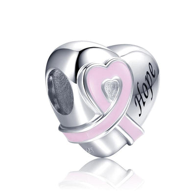 Pink Heart Hope Charm - The Silver Goose