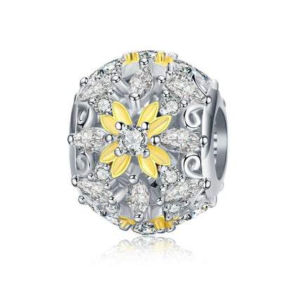 Dazzling Yellow Flower Bead Charm - The Silver Goose