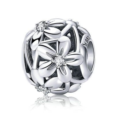 Silver Flower Bead Charm - The Silver Goose