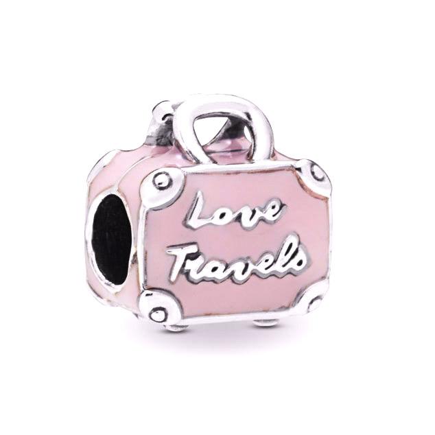 Pink Love Travels Charm - The Silver Goose