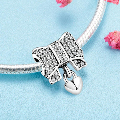 Bow Tie Heart Charm - The Silver Goose