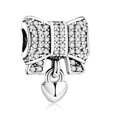 Bow Tie Heart Charm - The Silver Goose