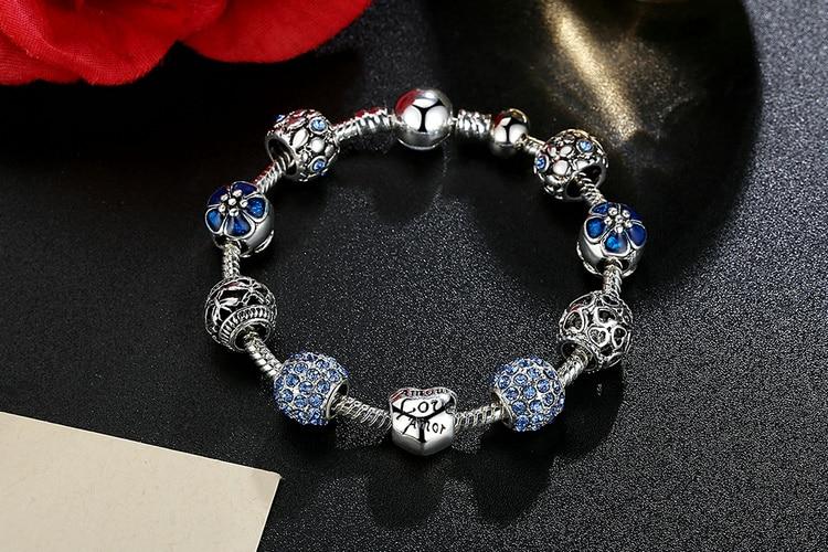 Costume Jewelry Blue Bead Bracelet - The Silver Goose