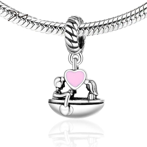 Couple in Boat Pendant Charm - The Silver Goose