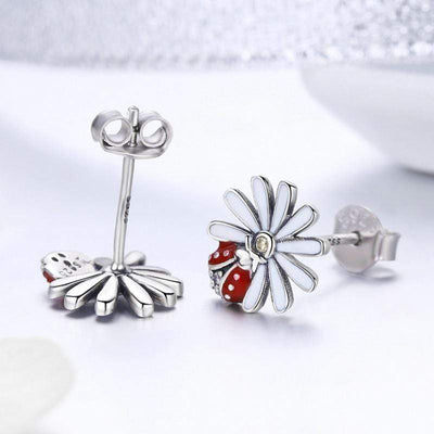 Daisy Ladybug Earrings - The Silver Goose