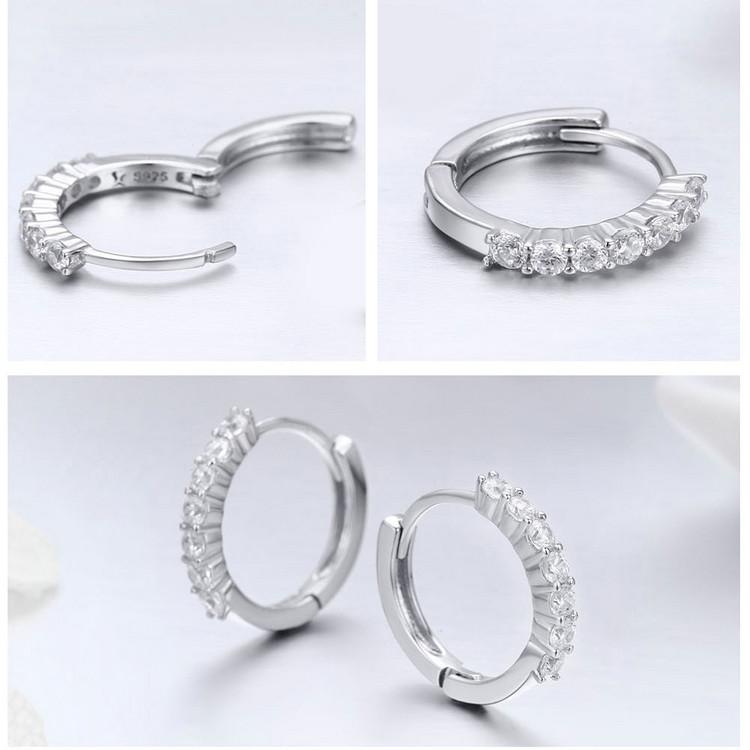 Dazzling Round Hoop Earrings - The Silver Goose