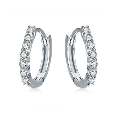 Dazzling Round Hoop Earrings - The Silver Goose