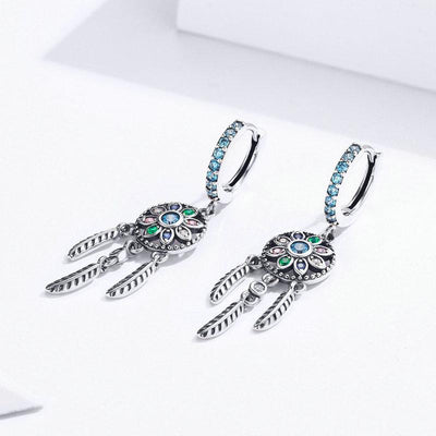 Dreamcatcher Dangle Earrings - The Silver Goose