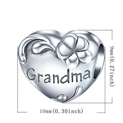 Grandma Heart Charm - The Silver Goose