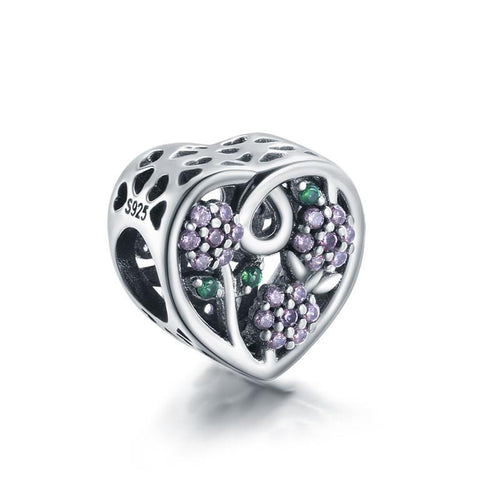 Flower Heart Charm - The Silver Goose
