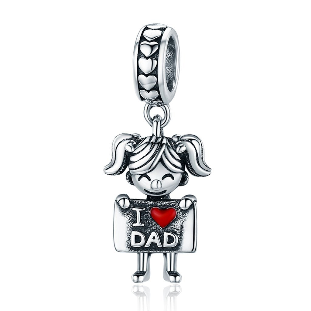 Girl I Love Dad Pendant Charm - The Silver Goose