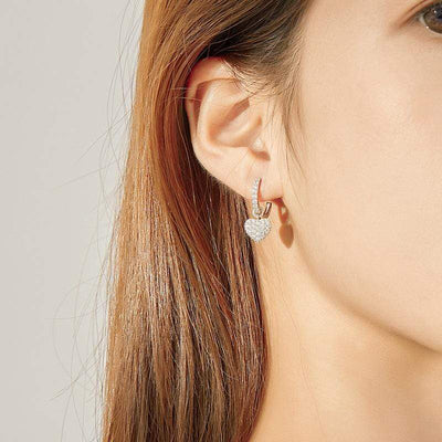 Heart Dangle Earrings - The Silver Goose