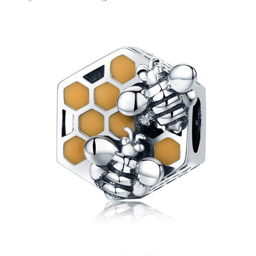 Honeycomb Bee Charm - The Silver Goose
