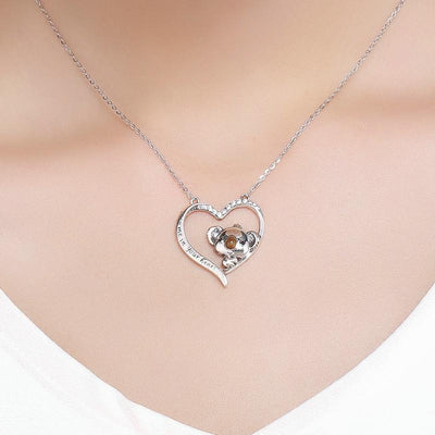 Koala in Heart Pendant Necklace - The Silver Goose