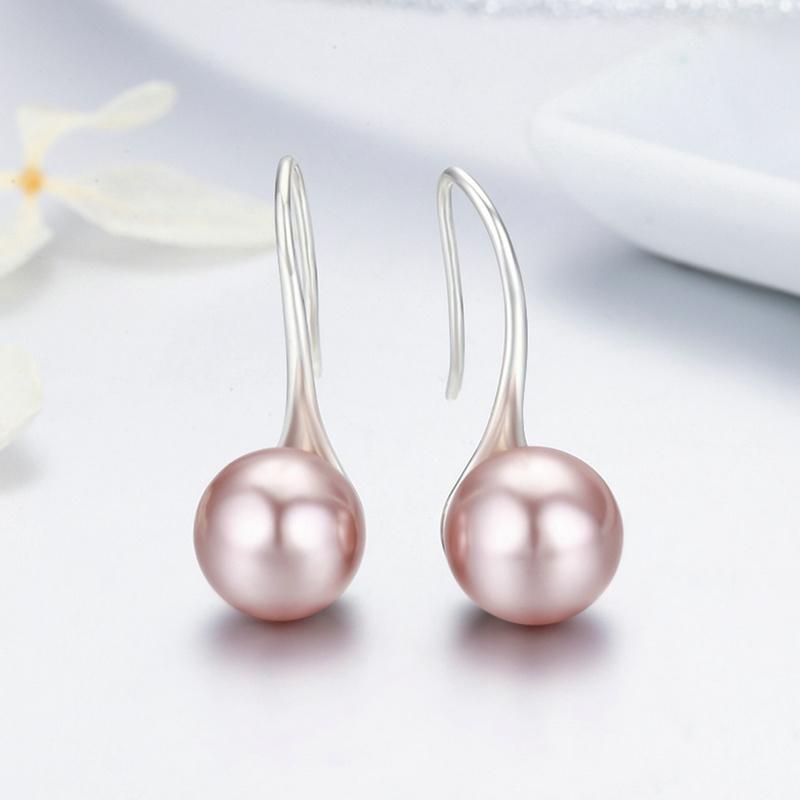 Long Pink Pearl Drop Earrings - The Silver Goose