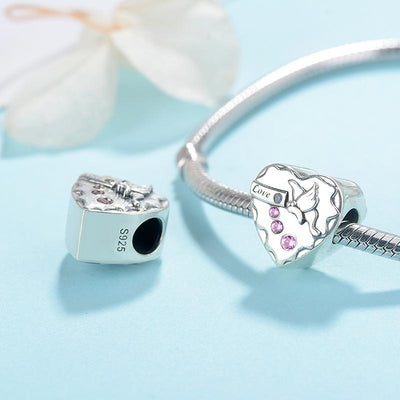 Love Wings Heart Charm - The Silver Goose