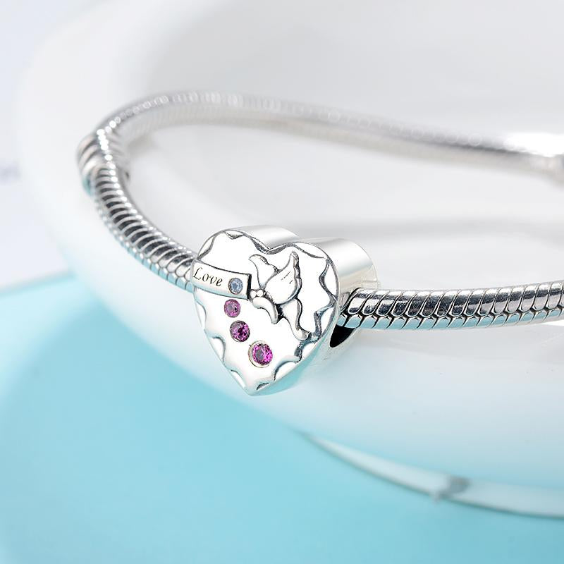 Love Wings Heart Charm - The Silver Goose