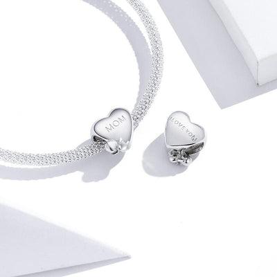 Mom Heart with Baby Charm - The Silver Goose