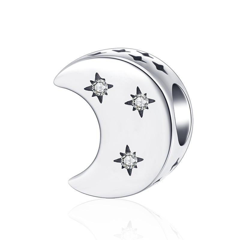 Moon & Sparkling Star Charm - The Silver Goose