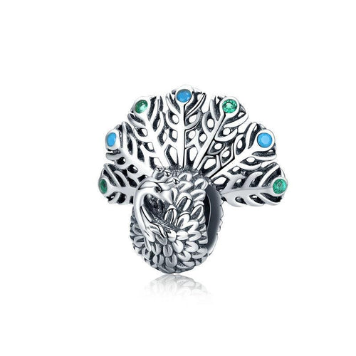 Peacock Charm - The Silver Goose