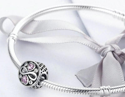 Pink Heart Infinity Charm - The Silver Goose
