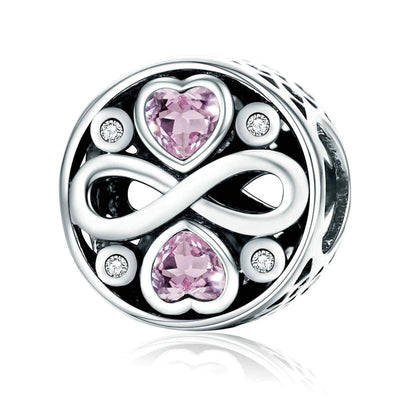 Pink Heart Infinity Charm - The Silver Goose