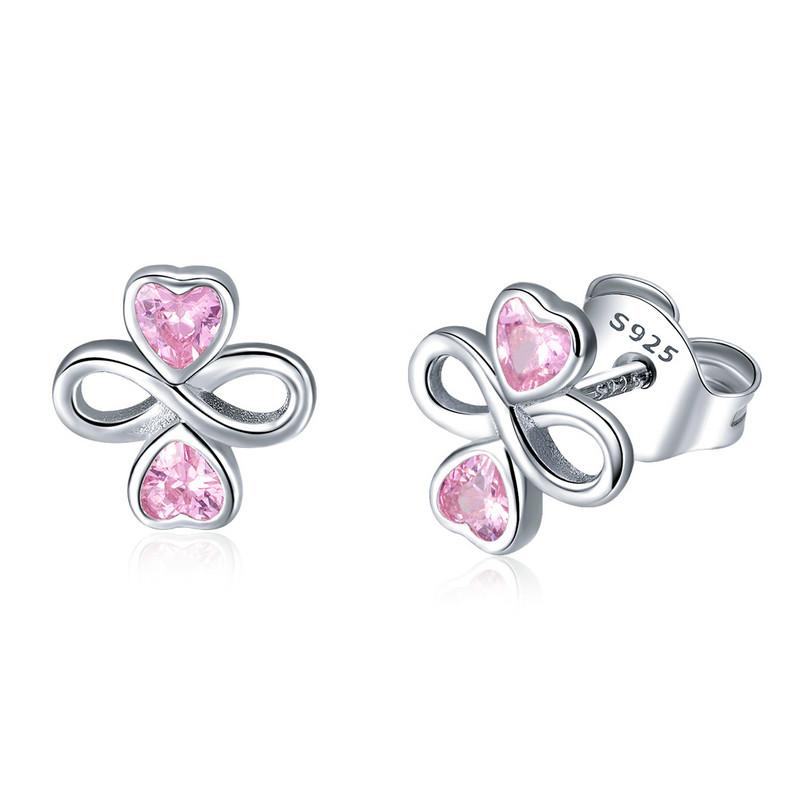Pink Heart Infinity Earrings - The Silver Goose