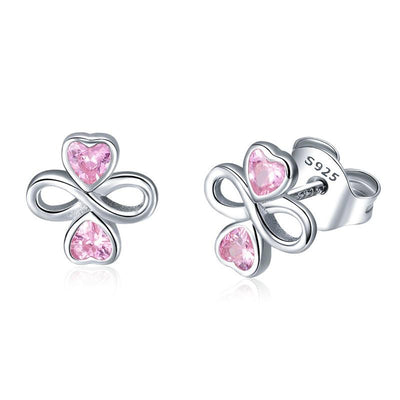 Pink Heart Infinity Earrings - The Silver Goose