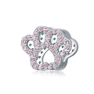 Pink Paw Print Charm - The Silver Goose
