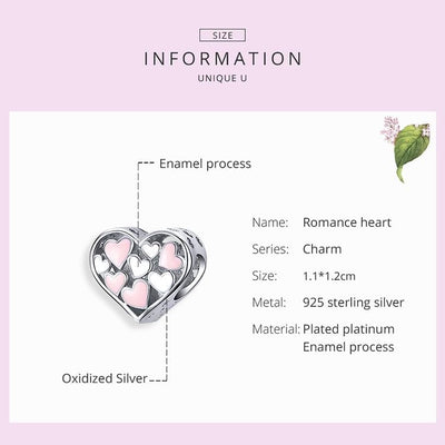 Pink & White Hearts Charm - The Silver Goose