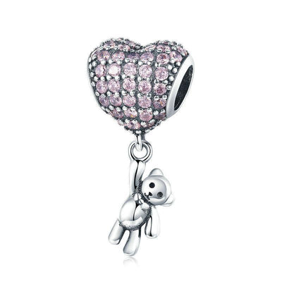 Heart Hanging Bear Charm - The Silver Goose
