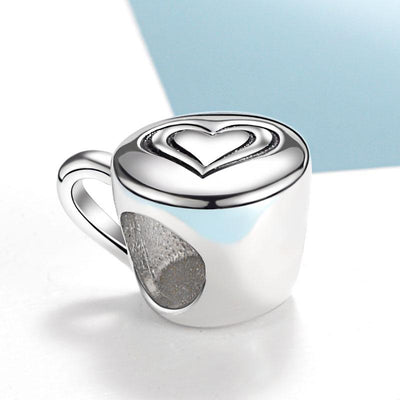 Silver Coffee Cup Charm - The Silver Goose