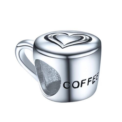 Silver Coffee Cup Charm - The Silver Goose