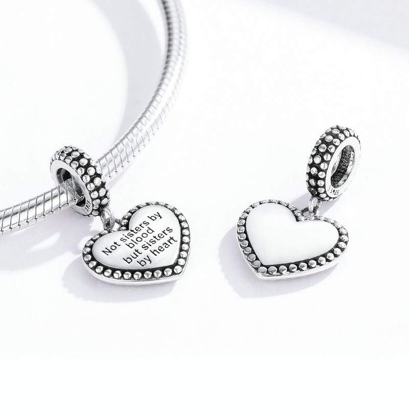 Sisters Heart Pendant Charm - The Silver Goose