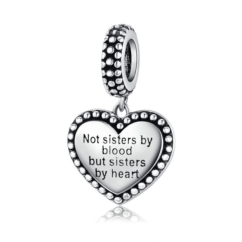 Sisters Heart Pendant Charm - The Silver Goose