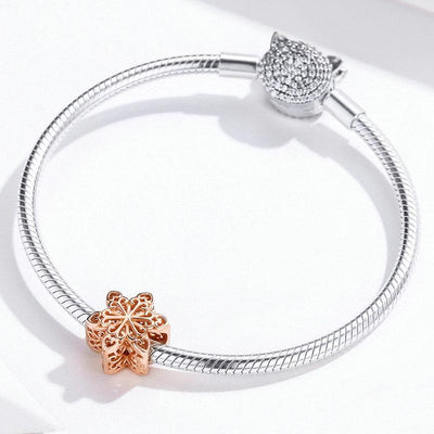 Snowflake Rose Gold Charm - The Silver Goose