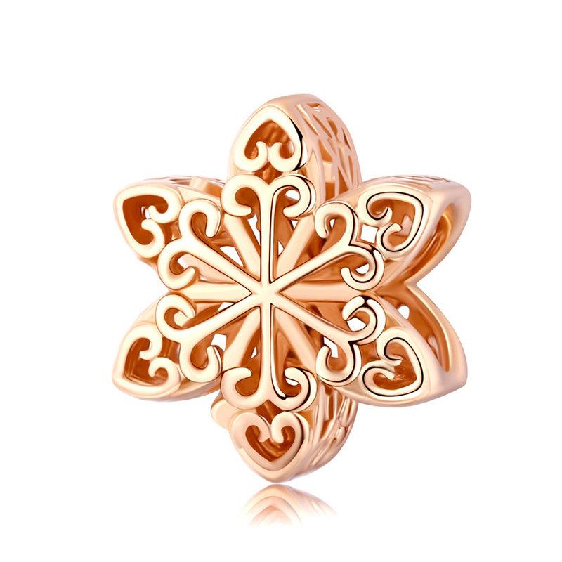 Snowflake Rose Gold Charm - The Silver Goose