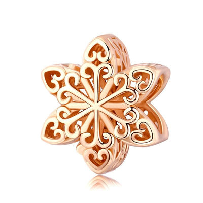 Snowflake Rose Gold Charm - The Silver Goose