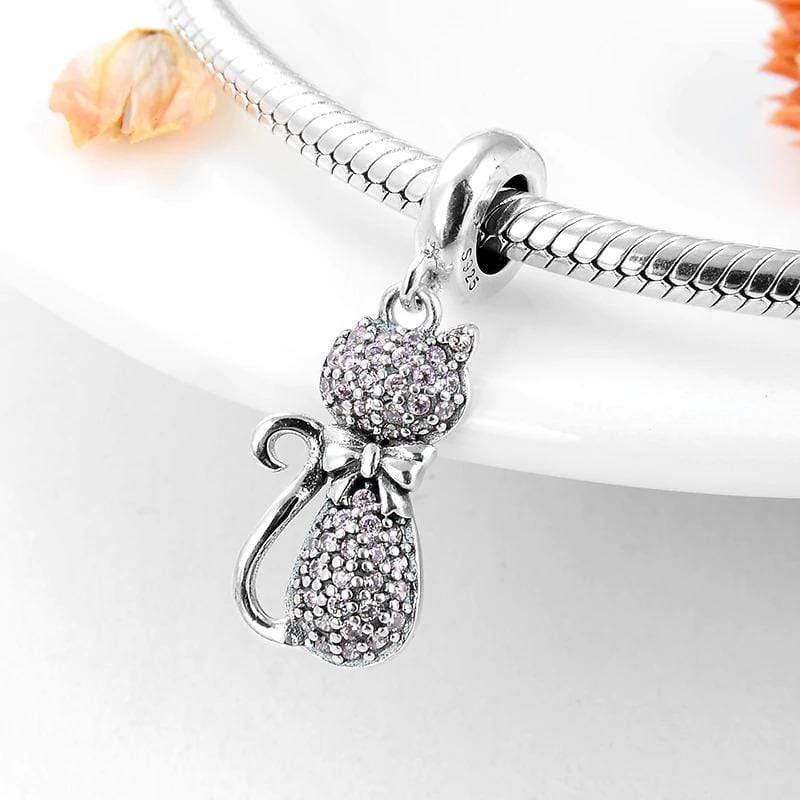 Sparkling Cat Pendant Charm - The Silver Goose