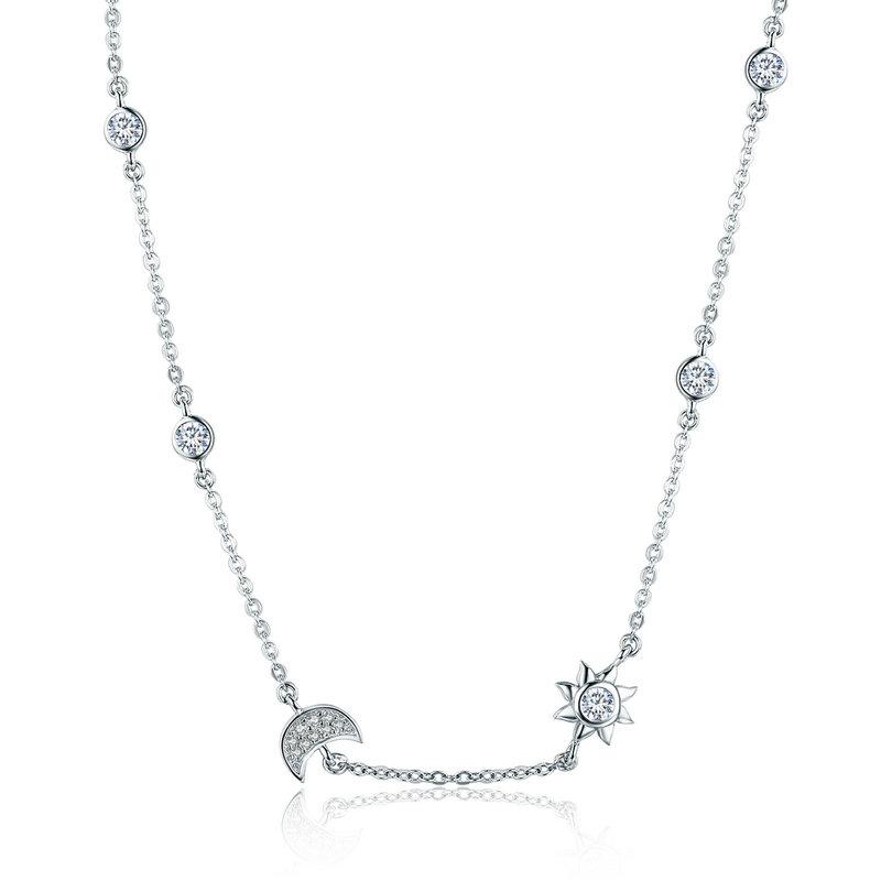 Sparkling Moon & Star Necklace - The Silver Goose