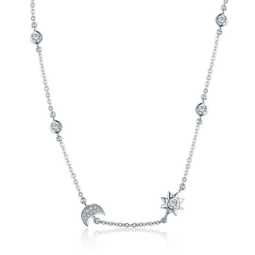 Sparkling Moon & Star Necklace - The Silver Goose